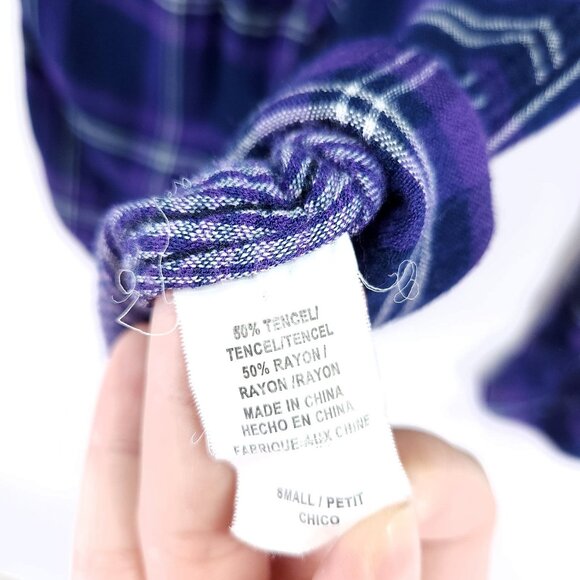 RAILS Plaid Button Up Shirt Size Small Purple Lightweight Flannel Pockets - Picture 6 of 14
